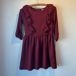 Gap kids burgundy ruffled dress